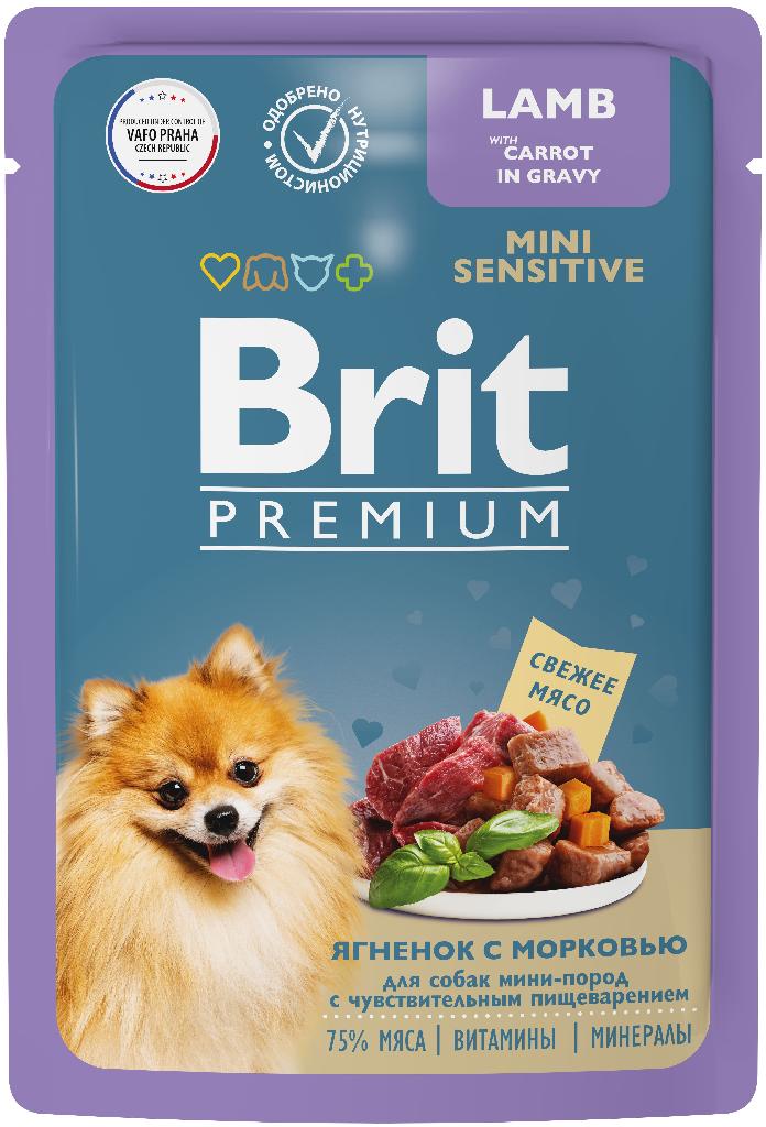 Брит Premium Пауч для собак с чувств. пищ. ягненок с морковью в соусе, 85г
